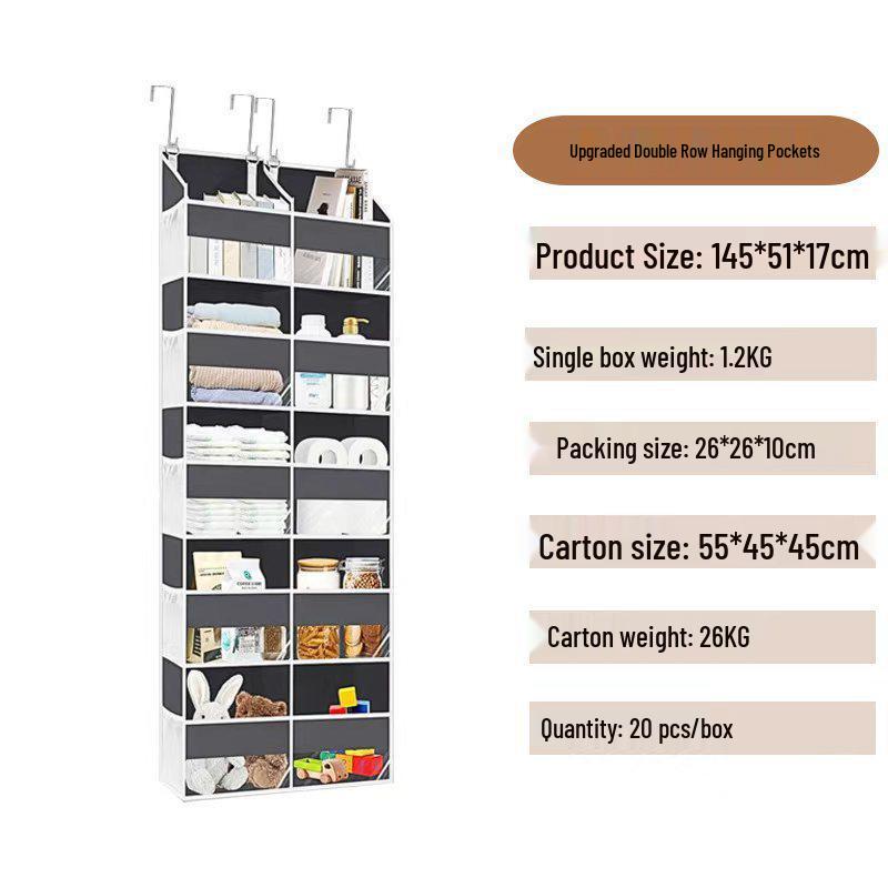 6-Layer Foldable Non-Woven Fabric Hanging Storage Bag for Dormitory and Door