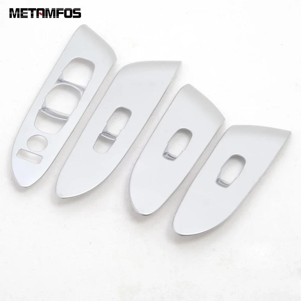 Window Lift Switch Cover Trim For Nissan Murano 2015-  2024 Chrome Interior Armrest Decoration Frame Car Accessories