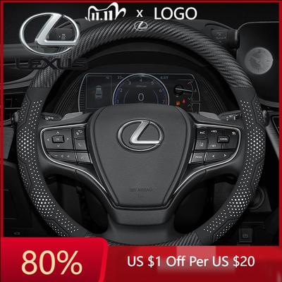2026 Hot Interior Stickers Car Carbon Fiber Leather Steering Wheel Cover For Lexus F Sport RX300 LS500h GS300 IS300 CT200h NX300 Tg90