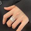 Adjustable Multi-layer Intersecting Lines Ring for Women - Fashionable Hip Hop & Cool Style