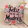Feliz Dia MaMa Cushion Cover Short Plush Doublesided Print Square Throw Pillow Covers Sofa Home Cushion Decor