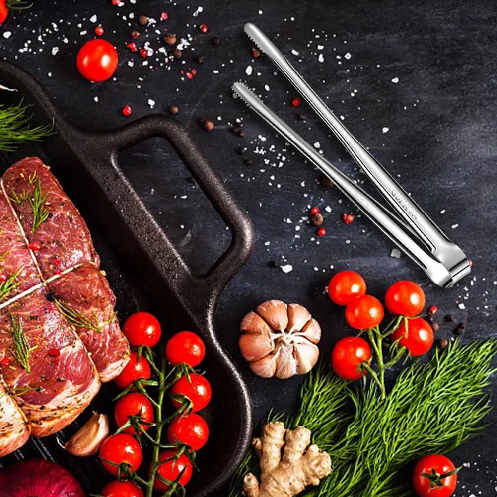 BBQ Tongs Stainless Steel Kitchen Tweezers Metal Cooking Tweezers Cooking Utensils for Salad Fish Steak Barbecue Buffet