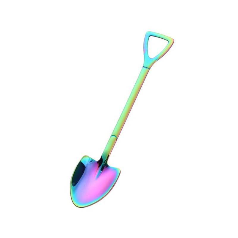 2PCS/SET Retro Shovel Flat Coffee Tea Ice cream Metal Spoon Gift Bar stainless steel Dessert Spoons Housewares kitchen