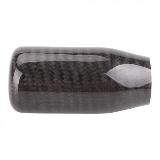 Universal Real Black Carbon Fiber Manual Gear Shift Knob Shifter Lever 5 Speed