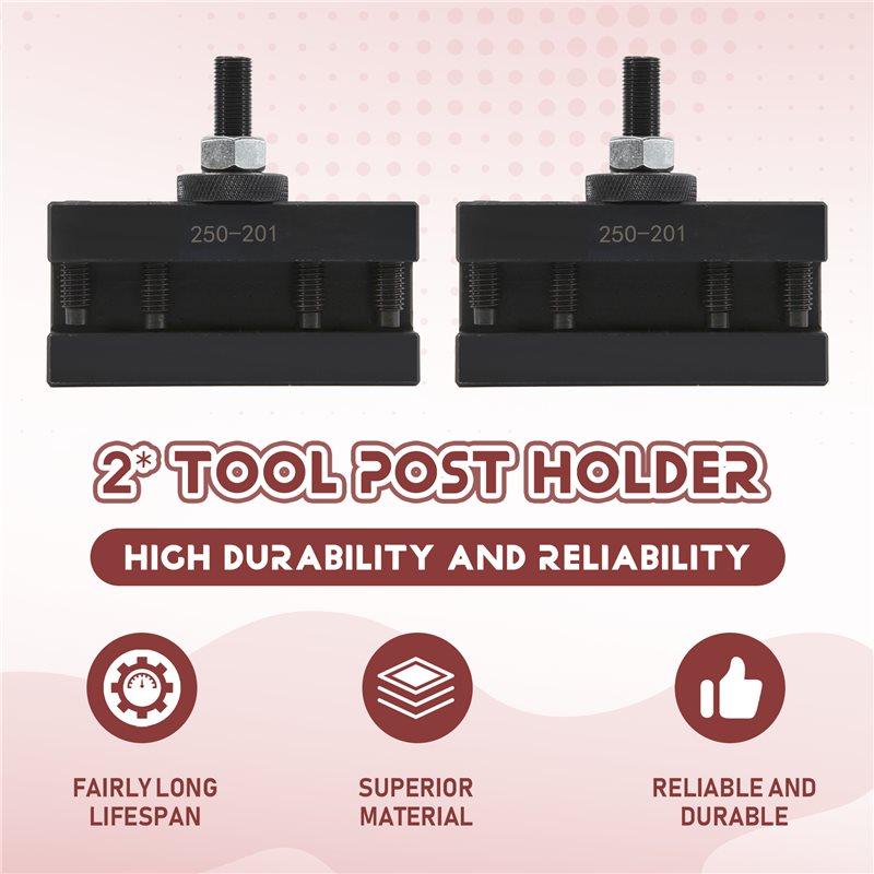 A20F-2Pcs 250-201 Quick Change Tool Holder Turning And Facing Tool Holder For Lathe Cutter Cutting Tool Bits