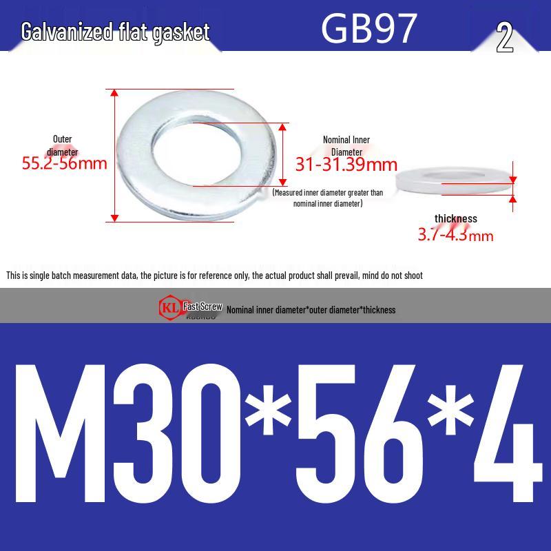 Galvanized Hex Nuts, Flat Washers, Spring Washers in M2-M48, Blue and White Zinc Coated