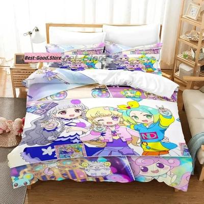 Idol Time Pripara 3D Anime Bedrucktes Bettset Bettbezug Kissenbezug Bettwäscheset Bettlaken Steppdeckenbezug Full Queen King Size