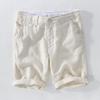 Summer Men's Pure Linen Beach Shorts, Loose-Fit 
