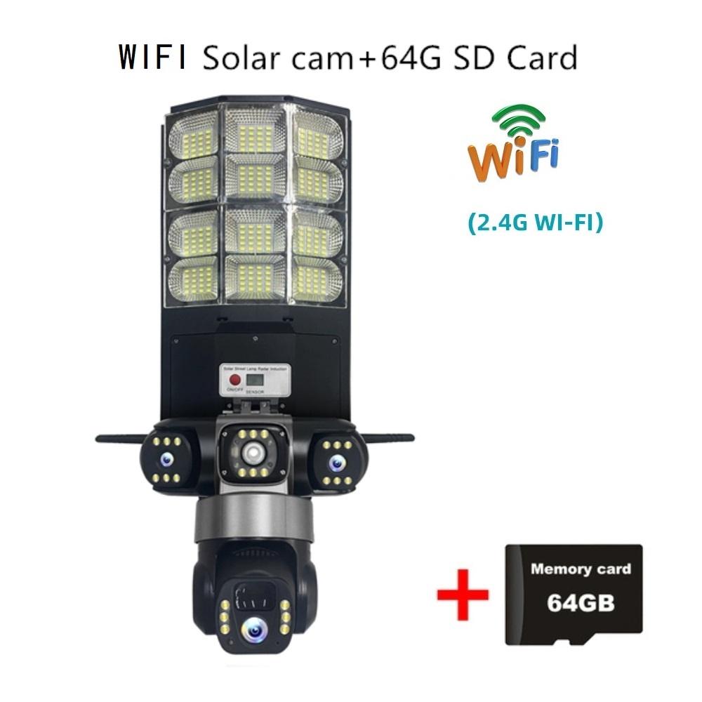 Moniteur Solaire 4G Multifonction Basse Consommation Télécommande Réverbère WIFI Caméra Intelligente Trois Écrans