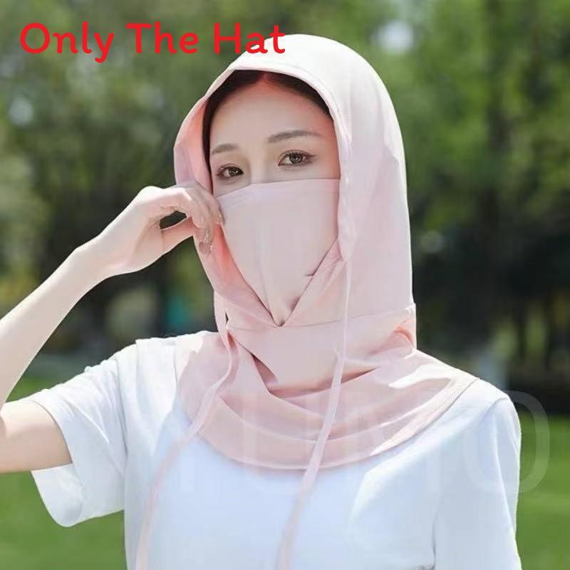 Ice Silk Sunscreen Hat Mask Shield With Uv Protection For Adults Summer