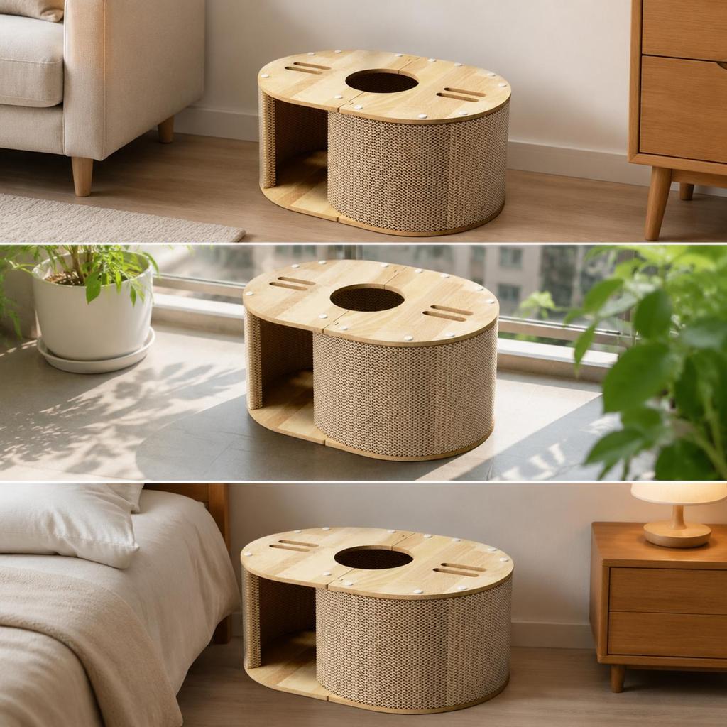 Cardboard Cat House Multi-Functional Corrugated Paper Indoor for Cats