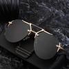 European American Steampunk Frameless Men's Sunglasses - Trendy High-End Sun Protection