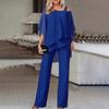 GMXIA Women's Fashion Casual Summer Spring Short Sleeve Pants Suits