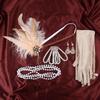 1920er Jahre Party Strasssteine Perlen Haarband Schmuck-Set Vintage Kopfschmuck Ohrringe Halskette Armband Handschuhe Für Damen Bankett Geschenk