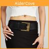 Vintage Style Womens Wide Leather Belt With Metal Buckle For Elegant Dress Pairing