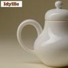 135ml Süße Weiße Glasur Porzellan Zuiyin Teekanne Japanische Teezubereitungskanne Tee Einweichkessel mit Kugel Loch Chinesisches Teeservice Handwerk