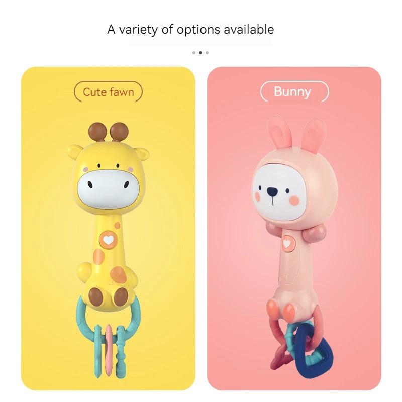 Baby Musical Rattle ToyLightUp Teether & Sensory Chew, BPAFree Soft Rubber, Baby Shower & 1st Birthday Gift for 618 Months