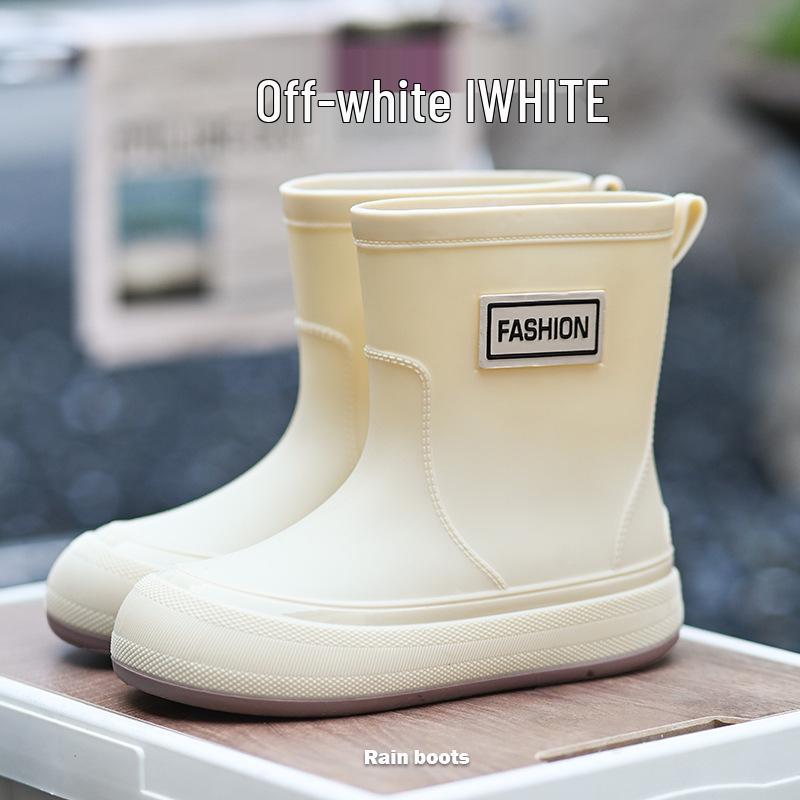Damen Wasserdichte Verstellbare Mid-Calf Regenstiefel mit Weicher Sohle & Fixierter Kordel