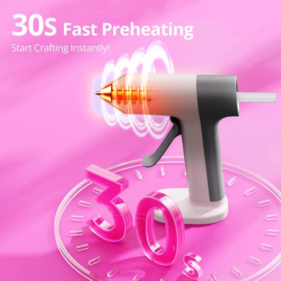 Kabelloser Heißkleberbrenner mit 30 Stück Stäben 30s Vorheizen Automatische Abschaltung