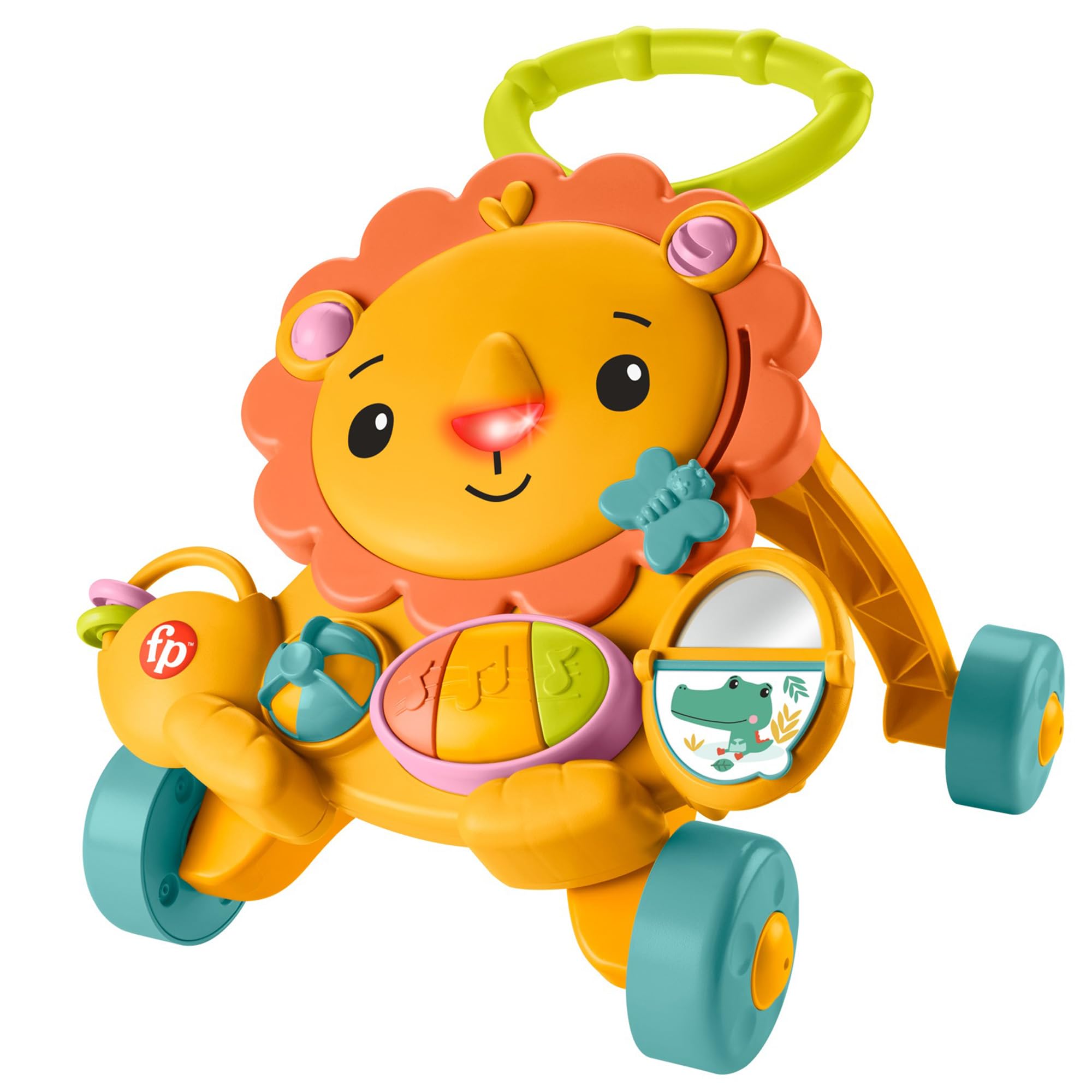 

Fisher-Price Push! Lion Musical Walker, Baby Educational Toy, Finger Play, Ages 6 Months and Up, HJG60