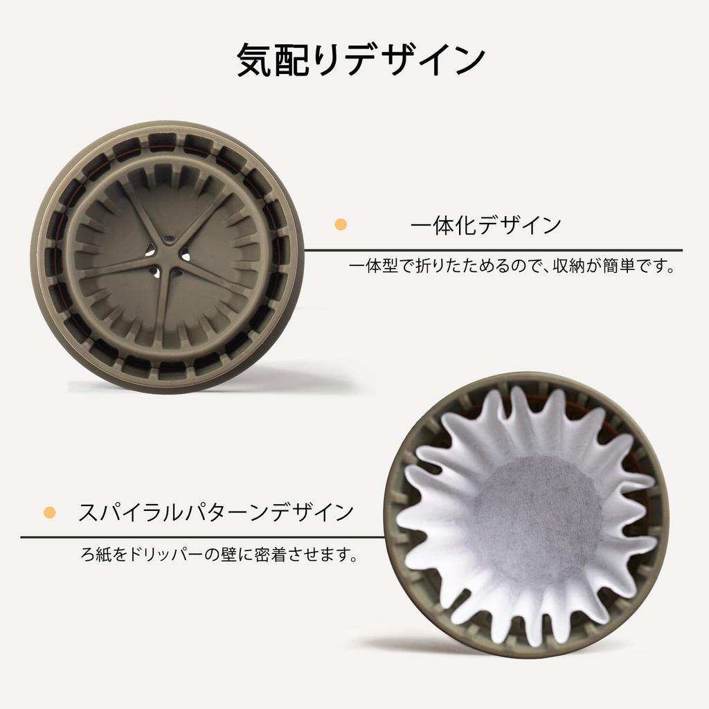 Vandroop Coffee Dripper Wave Dripper Coffee Server Foldable Lightweight Portable Dripper (For 1-2 Cups) (Gray)