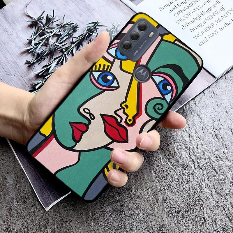 

Picasso Abstract Art Paint Phone Case For Moto Edge 50 40 Pro Edge 40 30 Ultra Neo Fusion G Power G Stylus G Play E32 E20 E40 Moto E40