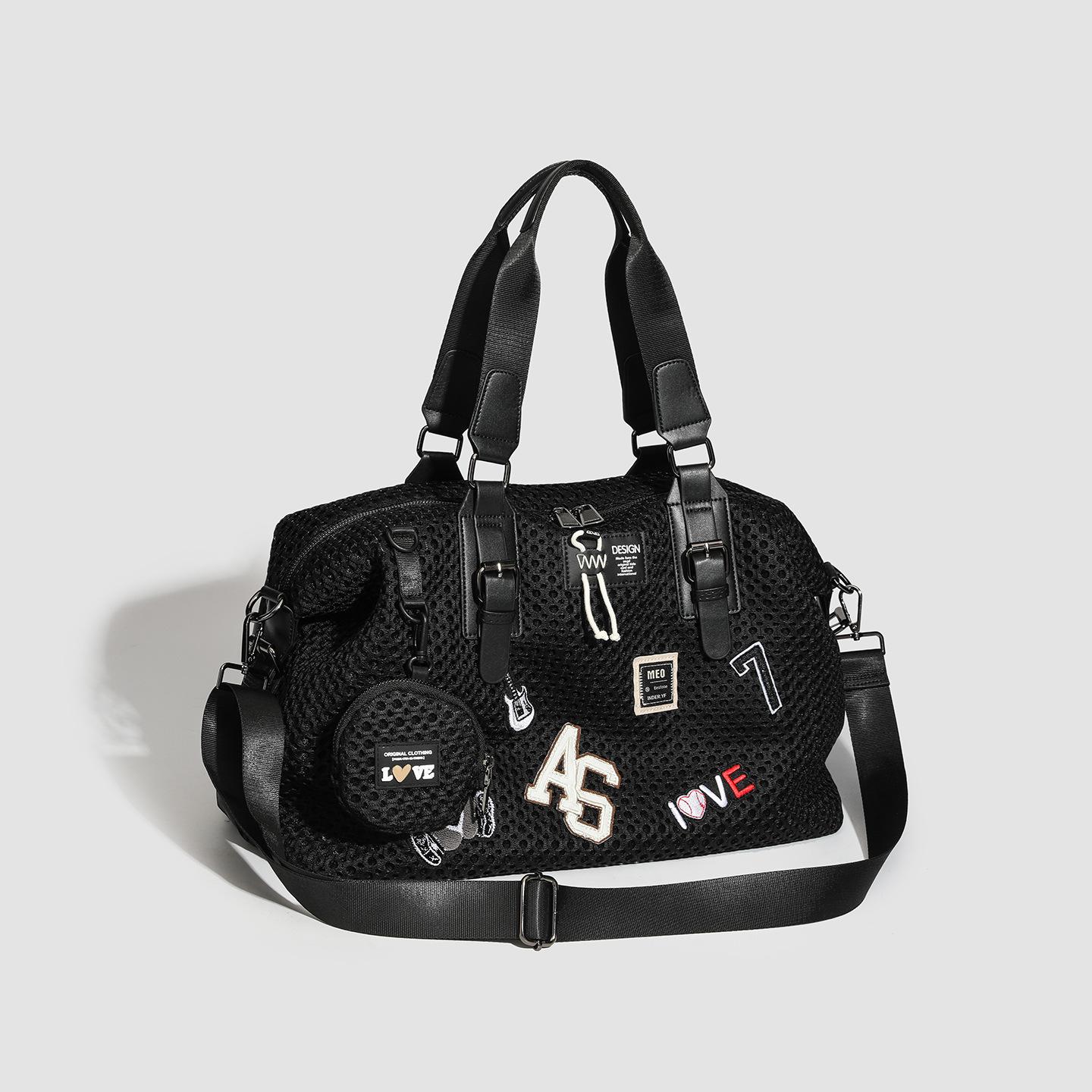 

Casual nylon fashion sticker shoulder bag large-capacity splicing simple and versatile diagonal span bag