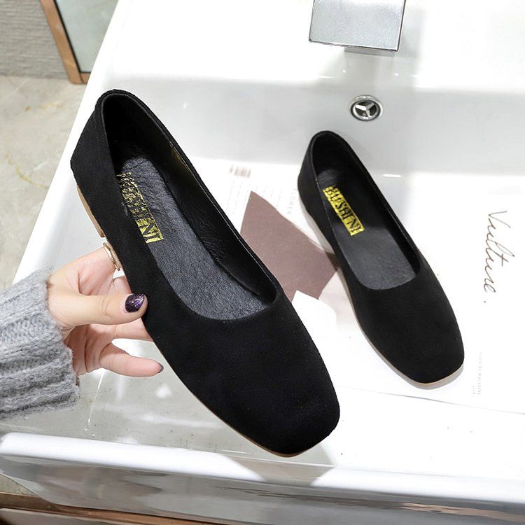 Women's Shoes Low Heeled and Gentle Shoes Spring and Autumn Shoes Flat Bottomed French Shallow Mouth Single Shoes