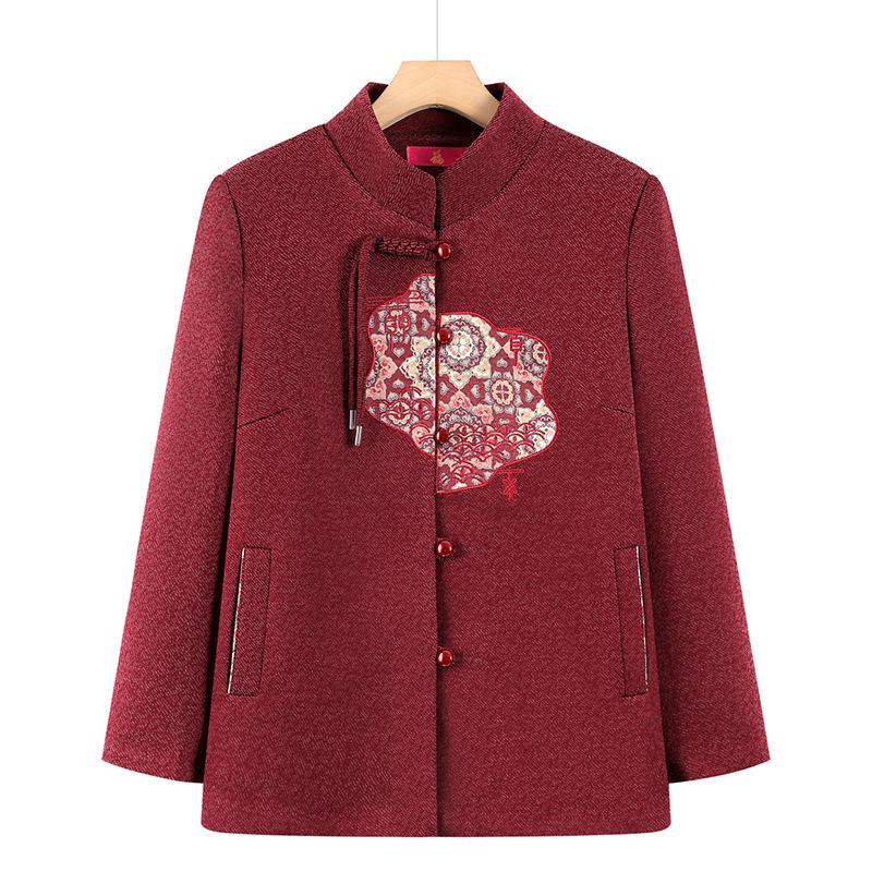 

Spring 2026 Women s Tang Suit Cardigan for Middle-Aged and Elderly 4XL (recommended 65-73 kg)