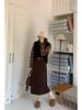 Women's High-Waist Corduroy A-Line Skirt with Back Slit, Slimming Mid-Length for Autumn/Winter