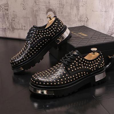 Luxury Brand Designer White Black Rivet Punk Rock Platform Leather Man Mens Shoes Casual Shoes for Men Men Sneakers