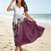 Short Sleeve V Neck Loose Fit Maxi Dress for Women Summer Dresses for Women Uk Ladies Summer Dresses Uk Womens Summer Dresses Uk