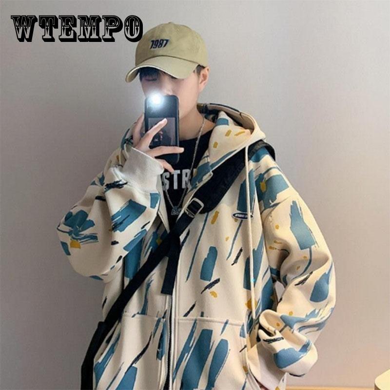 

Кардиган с принтом тай-дай, свитер, мужская весенне-осенняя спортивная куртка, свободная куртка с капюшоном, повседневная универсальная брендовая куртка Tide