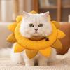 Adjustable Soft Elizabethan Collar Cats Sunflower Design Comfortable Breathable Anti-Lick Neck Cover All Season