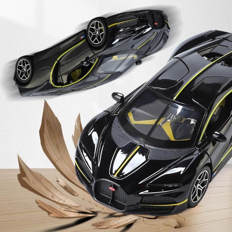 Simulation 1/32 Bugatti Tourbillon Alloy Sports Car Model Diecast Metal Miniature Voiture Children Boy Toy Vehicle Birthday Gift
