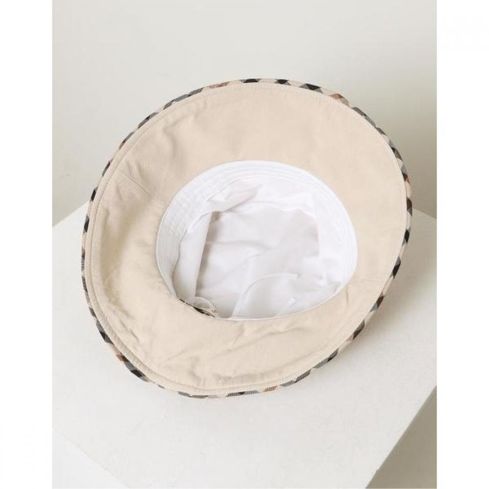 Daks Ivory Check Cotton Linen Blend Bucket Hat Dbhe2e123