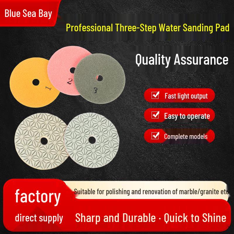 Three-Step 123 Fast Polishing Disc: 4-Inch Marble & Granite Grinder Disc