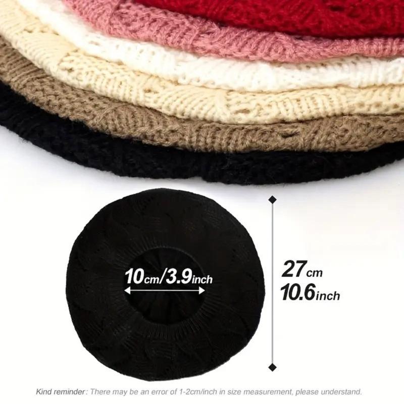 Elastic Stretchy Hollowed Beret Cap Breathable Lady Casual Painter Hat For Office Women and Teens Girl Everyday Wear