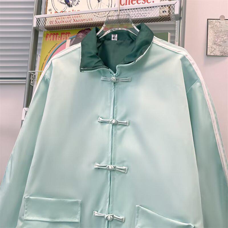 

Мужская модная куртка в китайском стиле с воротником-стойкой и большими карманами