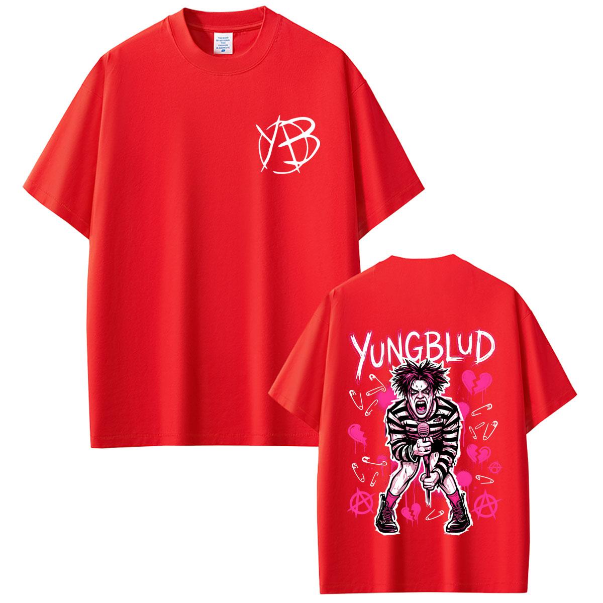 Hot Singer Yungblud Black Hearts Club Tshirt Unisex Women Fashion Hip Hop Streetwear Unisexs Vintage Rock Oversized Crewneck Tshirt 4XL