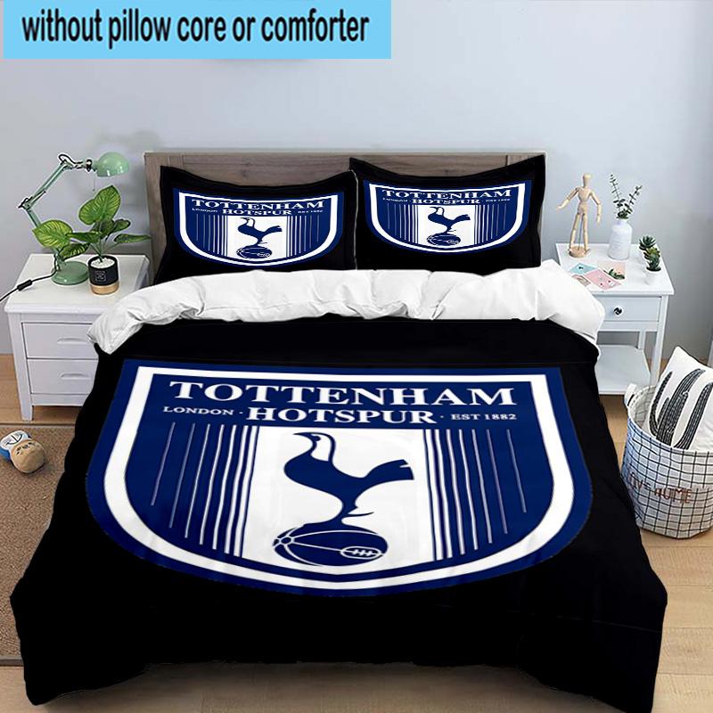 3pcs Tottenham Hotspur F.C Design Printed Bedding Set Duvet Cover Closure Includes 1 Duvet Cover & 2 Pillowcases Bedding Sets Home Decor Gifts