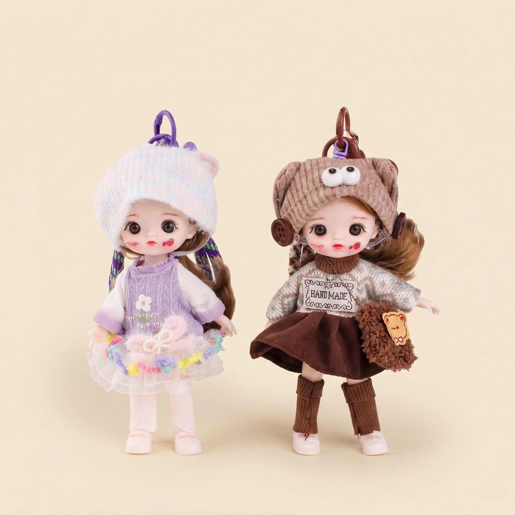 College Style Peach BJD Doll Multi-joint Movable Pendant Toy