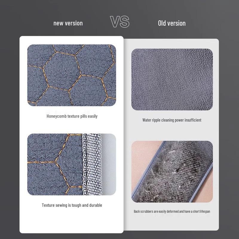 Northeast Exfoliating Bath Scrubber Set: Gray, Long Strip, Double-Sided, Fine Sand Texture - 3 Pieces