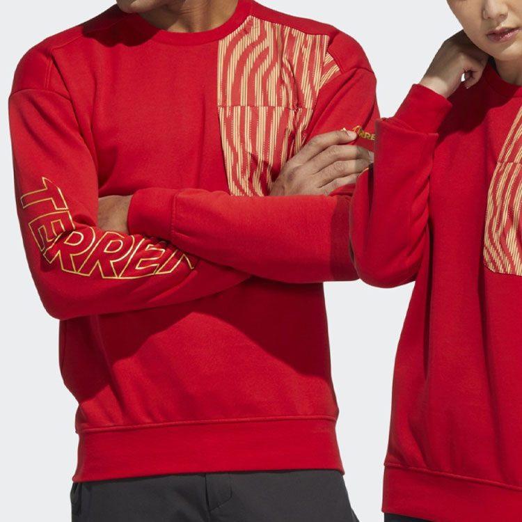 Adidas Sweatshirts Unisex Red Crew Neck Moderate Regular HE7323