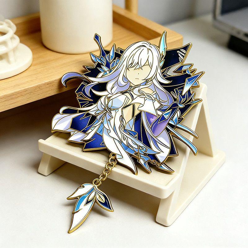 Game Skirk Cosplay Brooch Unisex Alloy Enamel Badge Lapel Pins Bag Costume Ornament Decoration Accessories Prop