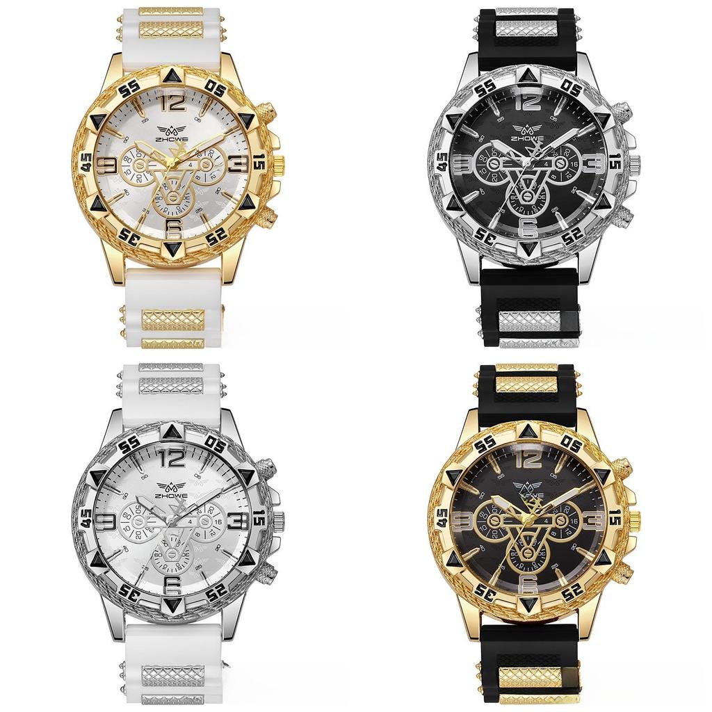Casual Sports Silicone Watch For Men With Quartz Movement And Round Dial
