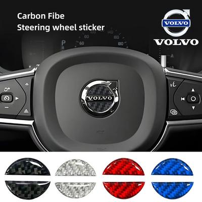 Carbon Fiber Car Steering Wheel Stickers Accessories For Rdesign XC60 Xc70 XC90 V40 V50 V60 S40 S60 T6 AWD S80L EX90 XC40