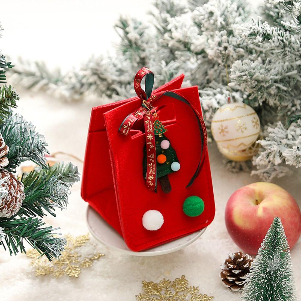 Santa Claus Snowman Elk Felt Christmas Candy Bag New Year Home Decoration Felt Gift Bags Merry Christmas With Handle