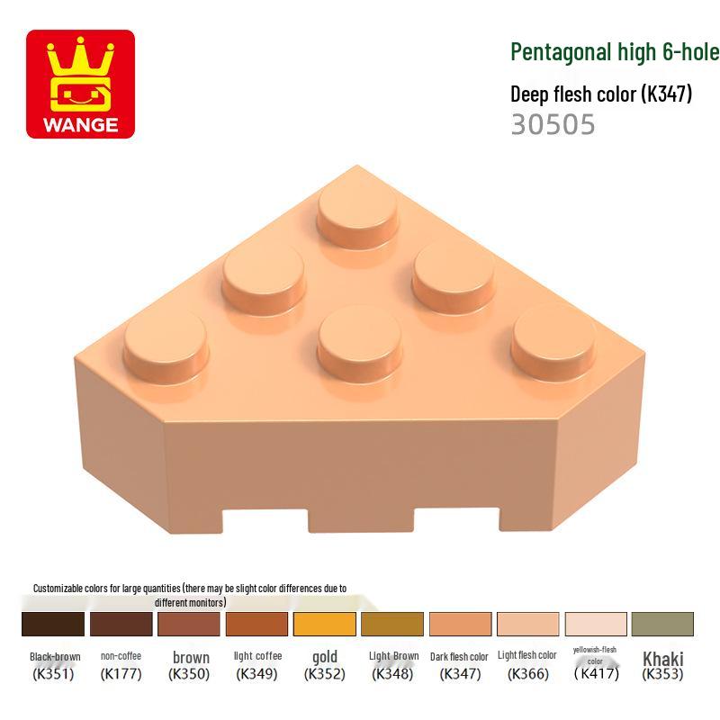 Wange Small Particle Building Blocks: High Right Angle Hole Parts (2357W, 30987W, 30505, 60475W). 100g
