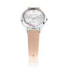 Oui & Me Fleurette Pink Leather Strap Silver Dial Solar ME010373 Women's Watch With Extra Bracelet